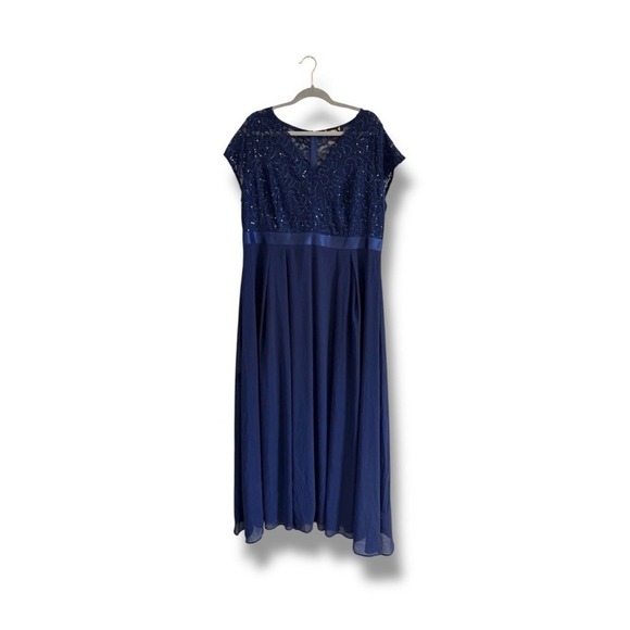 Missmay Dresses & Skirts - MISSMAY Women's 3XL Navy Blue Sequin Wedding Formal Long Dress Mother Of Bride